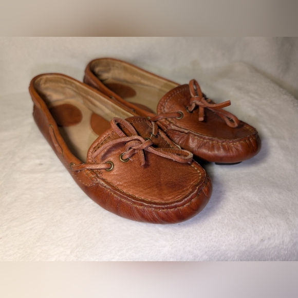 Frye Cognac Reagan Campus Driver Loafer Women's Size 6 - Picture 1 of 11